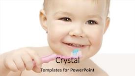  Presentation with teeth - PPT theme consisting of baby toothbrush - cute child cleaning teeth background and a lemonade colored foreground
