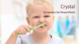 Presentation with bathroom - Beautiful slides featuring baby toothbrush - cute little child cleaning teeth backdrop and a lemonade colored foreground