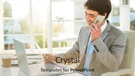  Presentation with smartphone - Amazing theme having baby touching mobile screen - businessman on his smartphone backdrop and a  colored foreground