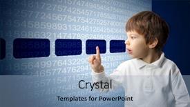  Presentation with child and adolescent - Colorful PPT theme enhanced with baby touching screen - child pressing a touchscreen button backdrop and a light blue colored foreground