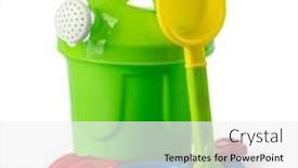  Presentation with baby toy - Slide set with baby-toy-bucket-and-shovel background and a white colored foreground