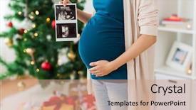  Presentation with baby ultrasound - Audience pleasing slides consisting of baby ultrasound images at christmas backdrop and a coral colored foreground