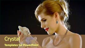  Presentation with baby bear - PPT theme with baby waiting of young woman background and a  colored foreground