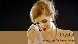  Presentation with black bear - Amazing presentation theme having baby waiting of young woman backdrop and a gold colored foreground