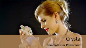  Presentation with baby bear - Presentation theme enhanced with baby waiting of young woman background and a coral colored foreground