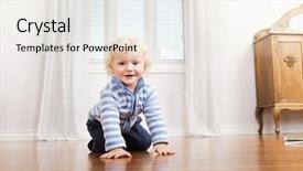  Presentation with dog baby cute child - Cool new presentation with baby walk - portrait of happy cute child backdrop and a white colored foreground