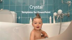  Presentation with shampoo - Cool new presentation theme with baby washing backdrop and a  colored foreground