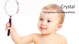  Presentation with baby - Audience pleasing presentation theme consisting of baby with a magnifier glass backdrop and a sky blue colored foreground