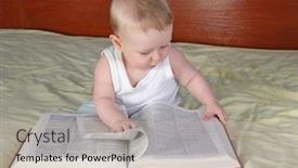  Presentation with baby book - Presentation theme consisting of baby with book background and a soft green colored foreground