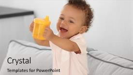  Presentation with baby bottle - Amazing PPT layouts having baby with bottle of water backdrop and a soft green colored foreground