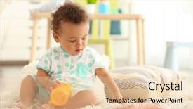  Presentation with baby bottle - PPT theme consisting of baby with bottle of water background and a  colored foreground