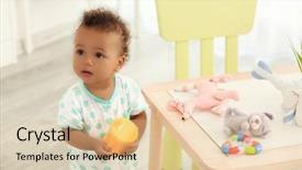  Presentation with baby bottle - Beautiful PPT layouts featuring baby with bottle of water backdrop and a lemonade colored foreground