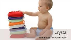  Presentation with diaper - Theme having baby with diaper background and a mint green colored foreground