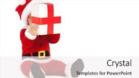  Presentation with baby jesus christmas rustic isolated - Colorful presentation theme enhanced with baby with gift box isolated backdrop and a white colored foreground
