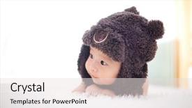  Presentation with hat - PPT layouts with baby with hat background and a sky blue colored foreground