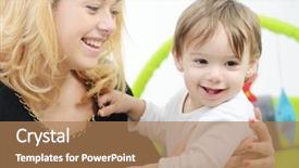  Presentation with mom baby - Presentation theme with baby with mom in bedroom playing background and a coral colored foreground