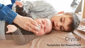  Presentation with soothing - Theme with baby-with-pacifier-for-soothing background and a coral colored foreground