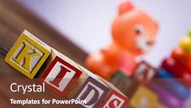  Presentation with baby toy - Audience pleasing PPT theme consisting of baby-world-toy-collection backdrop and a tawny brown colored foreground