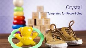 Presentation with baby toy - Cool new PPT layouts with baby-world-toy-collection backdrop and a sky blue colored foreground
