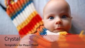  Presentation with pediatric - Theme with baby wrapped in colorful shawl background and a red colored foreground