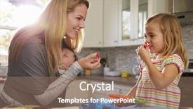  Presentation with baby sleep little brown - Colorful presentation theme enhanced with babycarrier - mum and older daughter eating backdrop and a  colored foreground