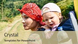  Presentation with holy family the child jesus - Audience pleasing slides consisting of babycarrier - young happy mother hold little backdrop and a blonde colored foreground