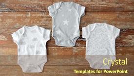  Presentation with clothing - Audience pleasing presentation design consisting of babyhood-and-clothing-concept-baby backdrop and a tawny brown colored foreground