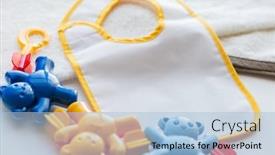  Presentation with newborn baby - Slides enhanced with babyhood-childhood-accessory-and-object background and a light blue colored foreground