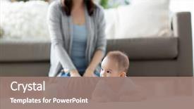  Presentation with mother baby - Slides with babyhood childhood and people concept background and a  colored foreground