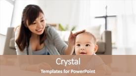  Presentation with mother baby - Slide set enhanced with babyhood childhood and people concept background and a coral colored foreground