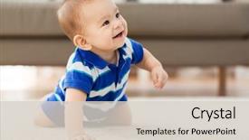  Presentation with childhood - Colorful presentation design enhanced with babyhood childhood and people concept backdrop and a lemonade colored foreground