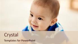  Presentation with childhood - Presentation design consisting of babyhood childhood and people concept background and a lemonade colored foreground