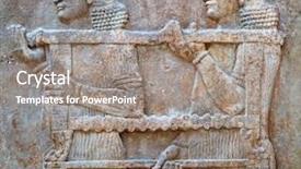  Presentation with ancient greek of stone - Presentation theme consisting of babylon - ancient sumerian stone carving background and a gray colored foreground