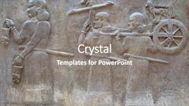  Presentation with ancient - Slide set featuring babylon - ancient sumerian stone carving background and a gray colored foreground