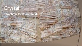  Presentation with ancient - Audience pleasing PPT layouts consisting of babylon - ancient sumerian stone carving backdrop and a gray colored foreground