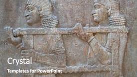  Presentation with ancient - Slide set enhanced with babylon - ancient sumerian stone carving background and a gray colored foreground