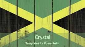  Presentation with jamaica - Beautiful presentation design featuring babylon - jamaica flag on wooden background backdrop and a ocean colored foreground