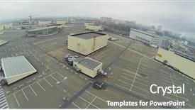  Presentation with retail shopping center - Cool new slides with babylon - large empty rooftop parking backdrop and a gray colored foreground