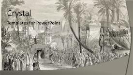  Presentation with opera - PPT theme enhanced with babylon - semiramis rossini opera theatrical representation background and a mint green colored foreground