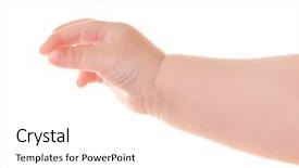  Presentation with baby - Cool new presentation theme with baby's hand isolated on white backdrop and a white colored foreground
