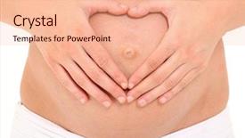  Presentation with pregnant mom - Slides consisting of babys womb - pregnant belly with mom making background and a lemonade colored foreground