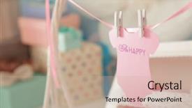  Presentation with babyshower - Audience pleasing PPT theme consisting of babyshower - adorable greeting card for baby backdrop and a soft green colored foreground