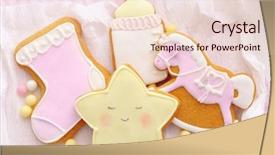  Presentation with babyshower - Beautiful slides featuring babyshower - delicious baby shower cookies closeup backdrop and a lemonade colored foreground