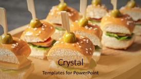  Presentation with baby shower - Beautiful PPT theme featuring babyshower - mini burgers for baby shower backdrop and a  colored foreground