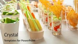  Presentation with baby shower - PPT layouts consisting of babyshower - tasty food for baby shower background and a coral colored foreground