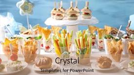  Presentation with babyshower - Theme with babyshower - tasty food for baby shower background and a coral colored foreground