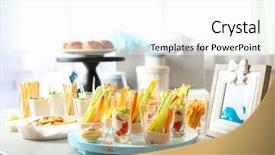  Presentation with baby shower - PPT layouts enhanced with babyshower - tasty food for baby shower background and a  colored foreground