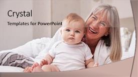  Presentation with new parents at home baby - PPT layouts featuring babysitting - grandmother lying in bed background and a soft green colored foreground