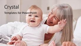  Presentation with bed - Cool new presentation theme with babysitting - grandmother lying in bed backdrop and a soft green colored foreground