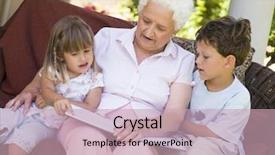  Presentation with reading - Amazing slide deck having babysitting - grandmother reading to grandchildren backdrop and a  colored foreground